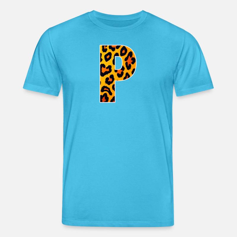 Leopard_Buchstabenmuster_-_P - Stanley/Stella Unisex Bio-T-Shirt CREATOR  - Aquablau