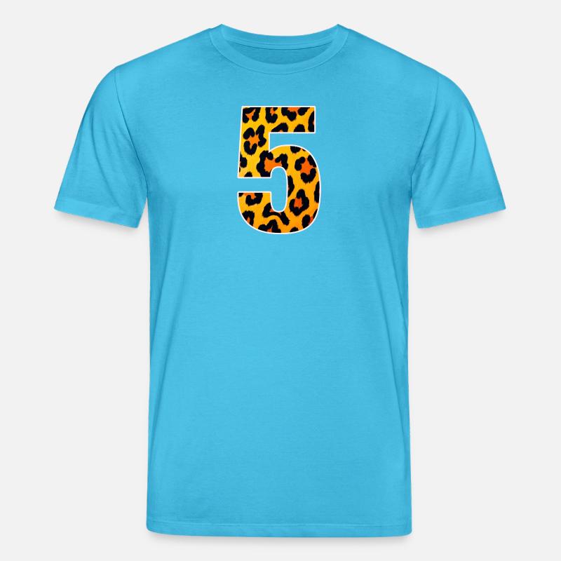 Leopard 5 Fellmuster - Stanley/Stella Unisex Bio-T-Shirt CREATOR  - Aquablau