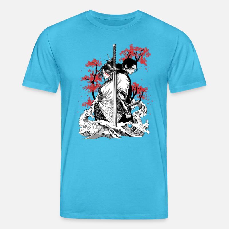 Verschlungene Samurai-Seelen - Stanley/Stella Unisex Bio-T-Shirt CREATOR  - Aquablau