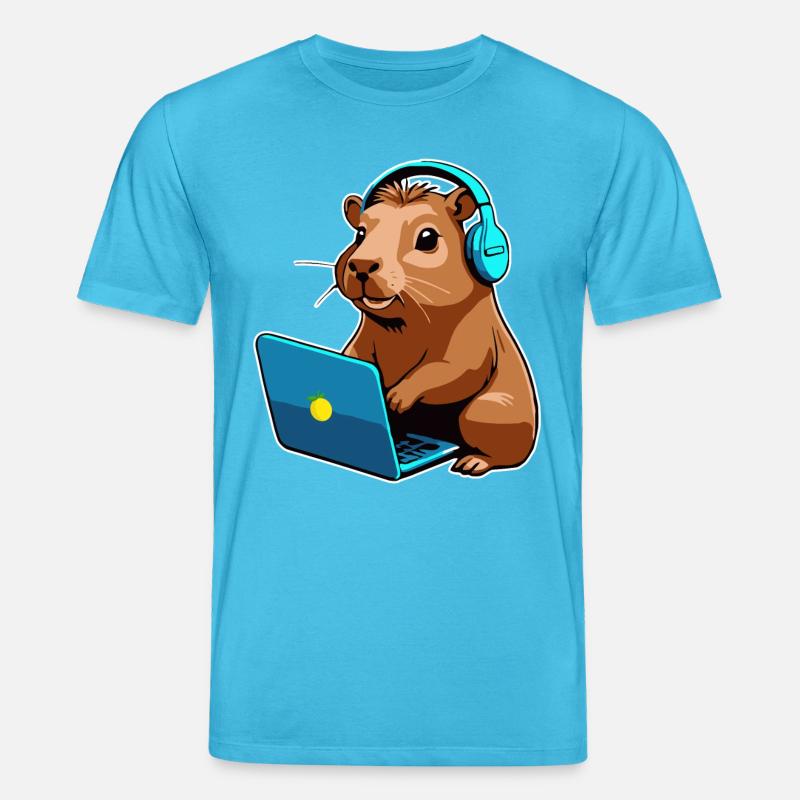 Capybara Programmierer Coder Computer - Stanley/Stella Unisex Bio-T-Shirt CREATOR  - Aquablau