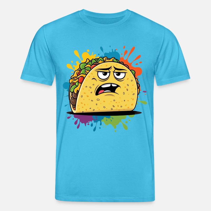 Graphique de taco élégant avec expression - T-shirt bio CREATOR Stanley/Stella Unisexe - bleu aqua