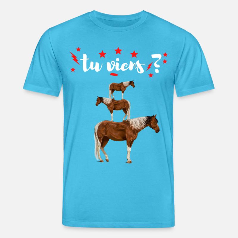 Kommen Sie? Pyramide der Pferde - Stanley/Stella Unisex Bio-T-Shirt CREATOR  - Aquablau
