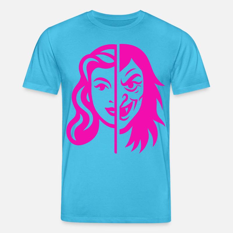 Split Face Kontrast - Stanley/Stella Unisex Bio-T-Shirt CREATOR  - Aquablau