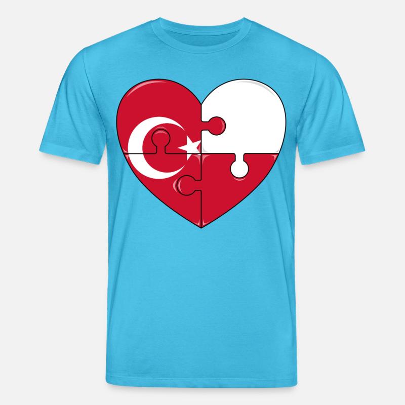 Puzzleherz Flaggenfusion - Stanley/Stella Unisex Bio-T-Shirt CREATOR  - Aquablau