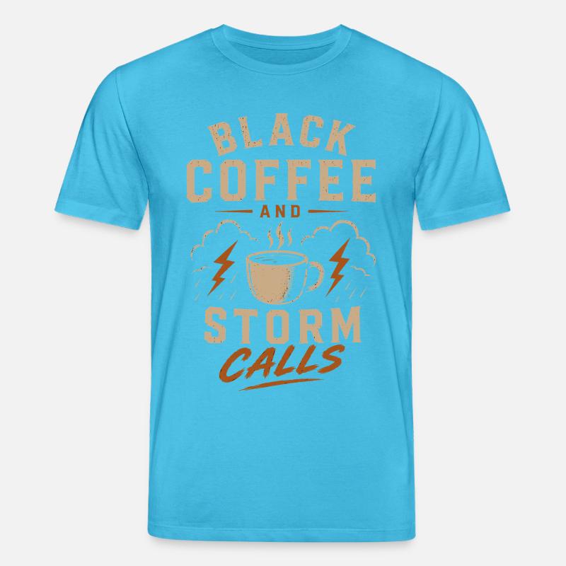 Lineman Strom Schwarzer Kaffee Und Sturm - Stanley/Stella Unisex Bio-T-Shirt CREATOR  - Aquablau