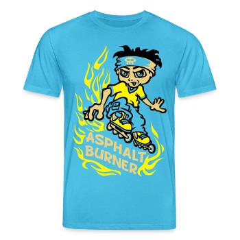 Asphalt burner flex - Stanley/Stella Unisex Bio-T-Shirt CREATOR  - Aquablau - Vorne - Alina (178cm) & Michal (187cm)