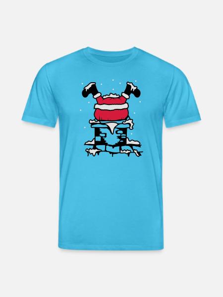 Julemanden er kørt fast i skorsten - Stanley/Stella CREATOR økologisk unisex-T-shirt - vandblå