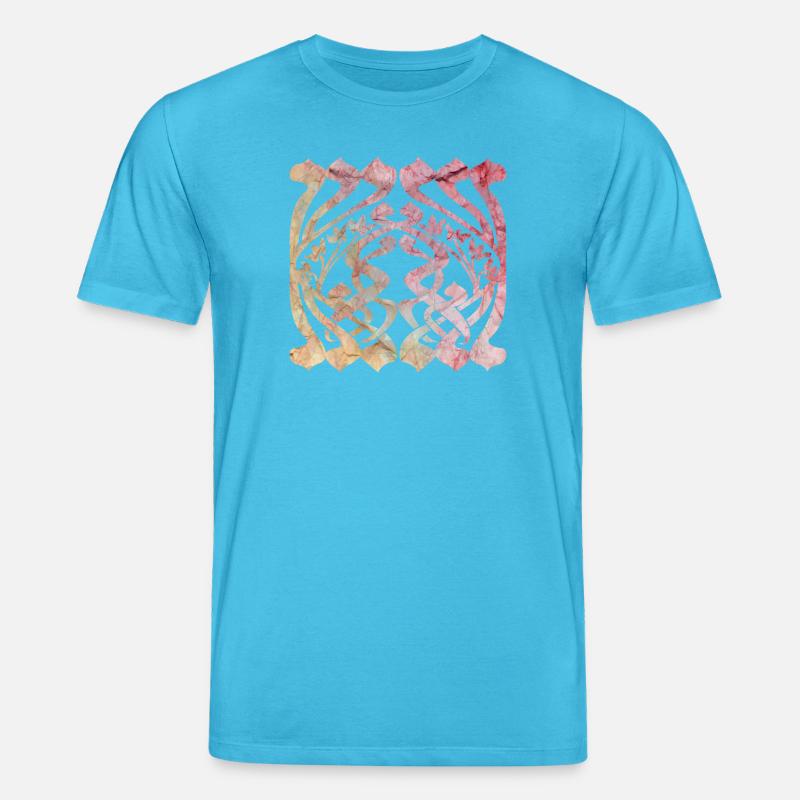 Aquarelliertes Blättermuster mit floralem Design - Stanley/Stella Unisex Bio-T-Shirt CREATOR  - Aquablau