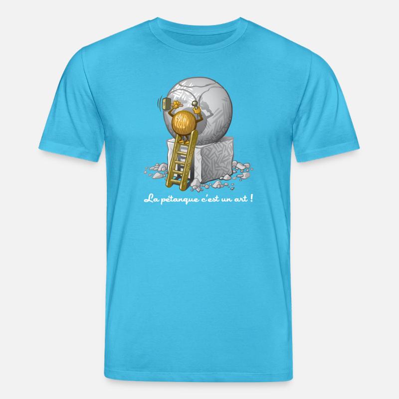 Pétanque ist eine Kunst - Stanley/Stella Unisex Bio-T-Shirt CREATOR - Aquablau