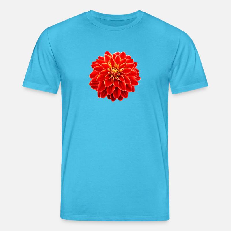 Dahlie rot - Stanley/Stella Unisex Bio-T-Shirt CREATOR - Aquablau