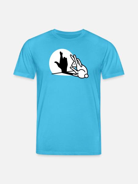 De grappige schaduw die van de konijnhand vingers kruisen - Stanley/Stella Uniseks bio-T-Shirt CREATOR  - aquablauw