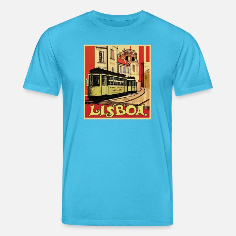 Tramway de Lisbonne - T-shirt bio CREATOR Stanley/Stella Unisexe - bleu aqua