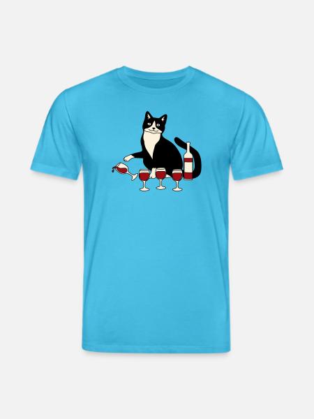 Verre à vin pour chat - T-shirt bio CREATOR Stanley/Stella Unisexe - bleu aqua