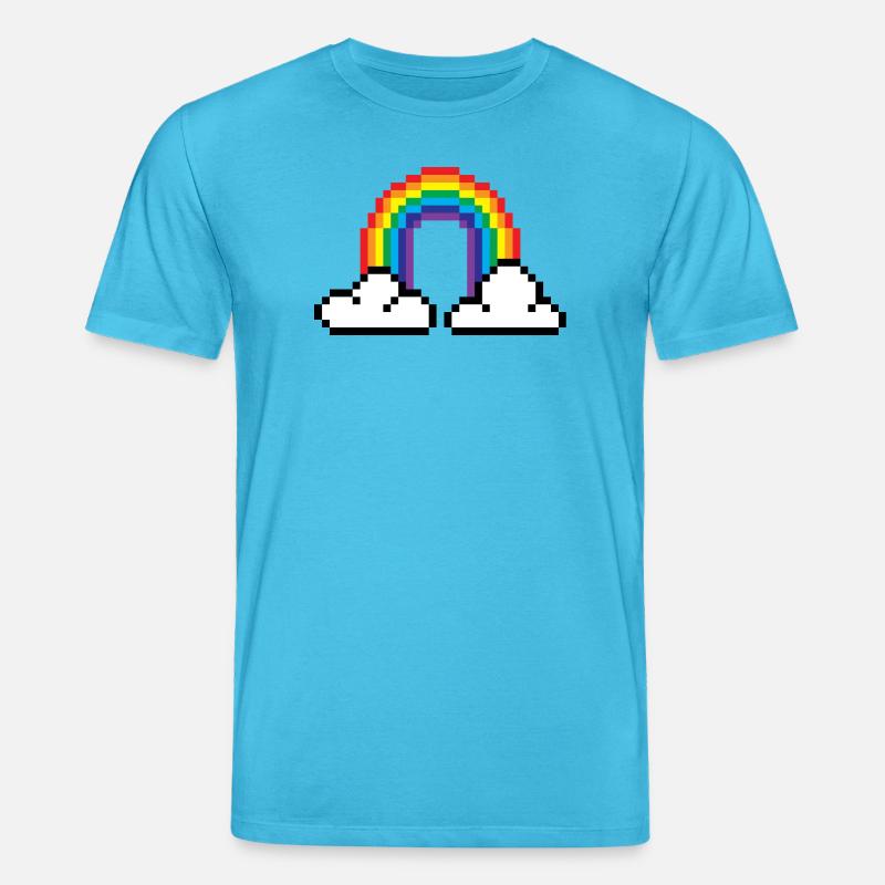Pixel Regenbogen - Stanley/Stella Unisex Bio-T-Shirt CREATOR  - Aquablau