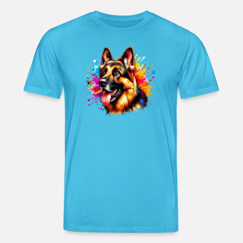 Deutscher Schäferhund - Stanley/Stella Unisex Bio-T-Shirt CREATOR  - Aquablau