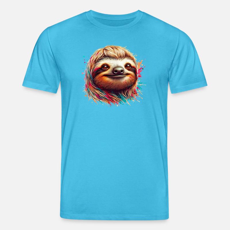 Faultier - Stanley/Stella Unisex Bio-T-Shirt CREATOR  - Aquablau