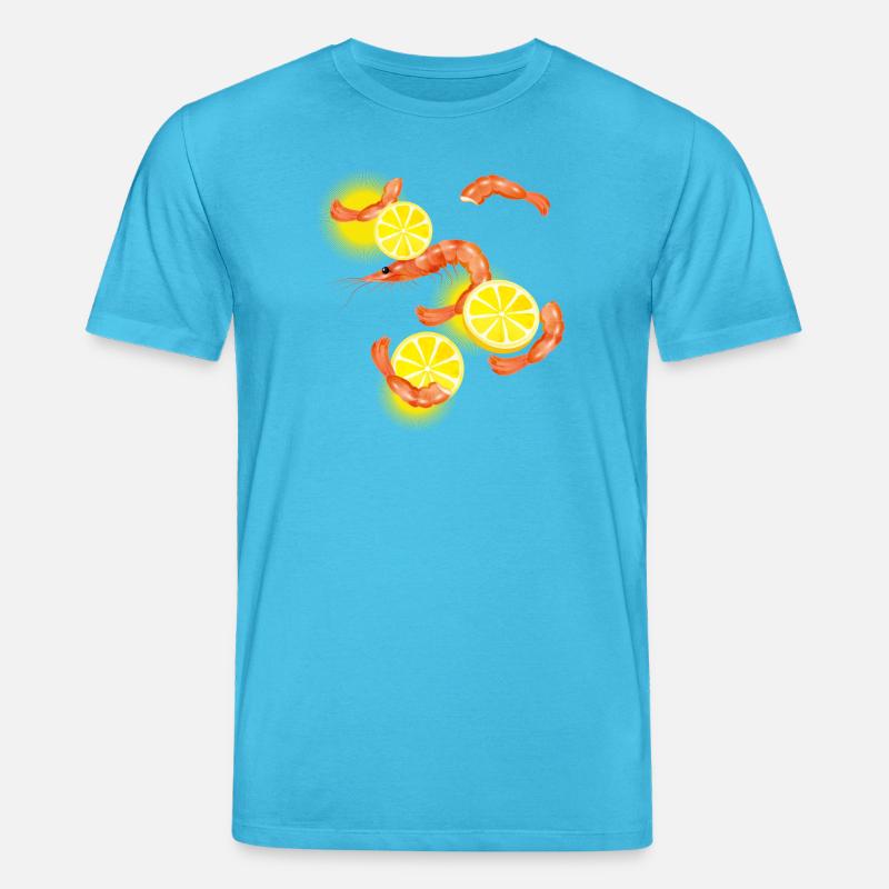 Garnelen oder Shrimps mit Zitronen Scheiben - Stanley/Stella Unisex Bio-T-Shirt CREATOR  - Aquablau