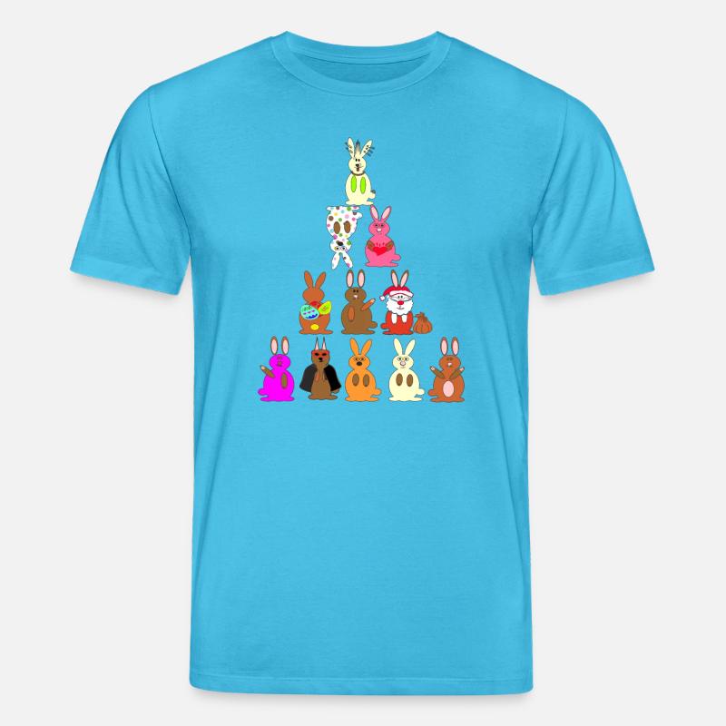 Witzige Kaninchen Comic bunt - Stanley/Stella Unisex Bio-T-Shirt CREATOR - Aquablau