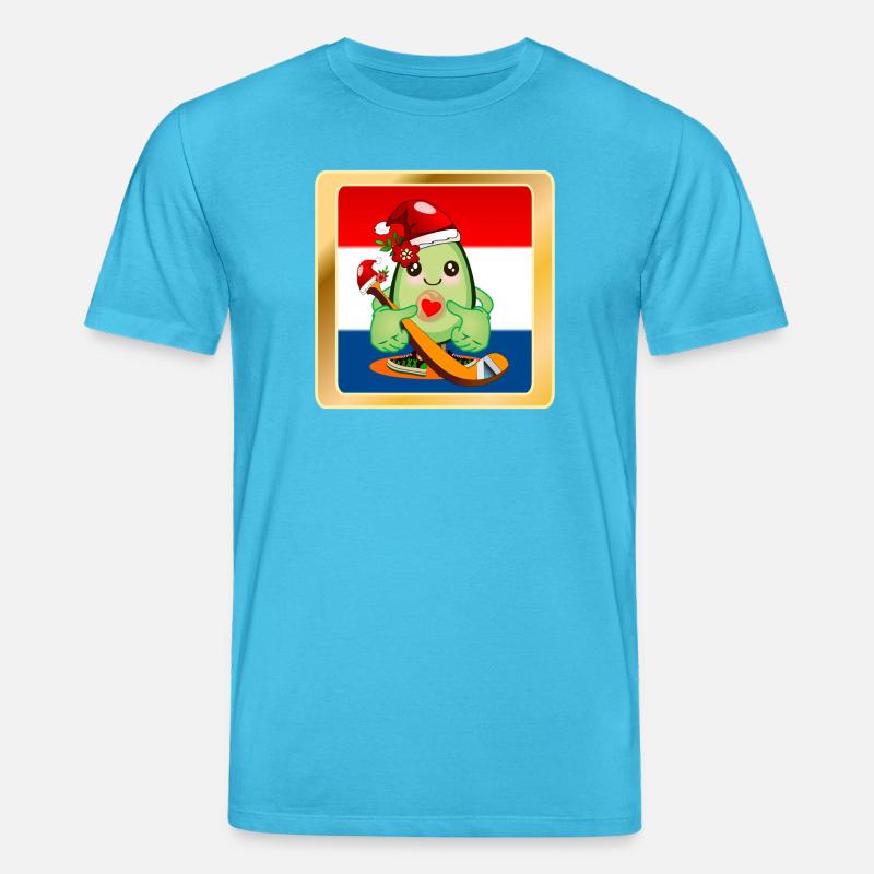 Weihnachtsgeschenke Avocado Eishockeyspieler - Stanley/Stella Unisex Bio-T-Shirt CREATOR  - Aquablau
