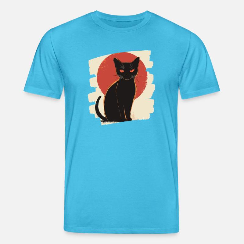 Schwarze Katze - Stanley/Stella Unisex Bio-T-Shirt CREATOR - Aquablau