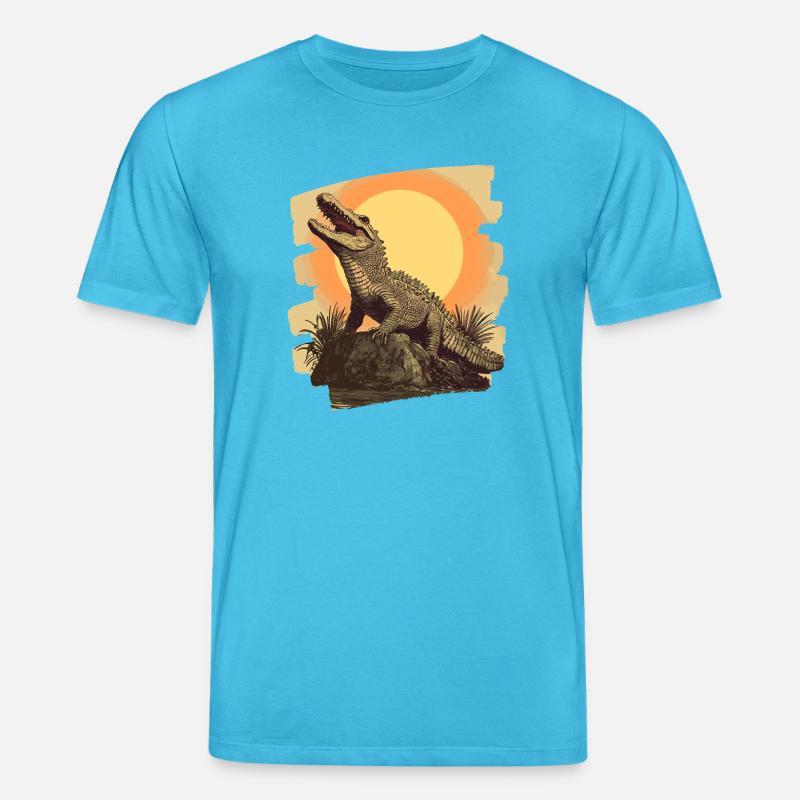 Crocodile Rétro - T-shirt bio CREATOR Stanley/Stella Unisexe - bleu aqua