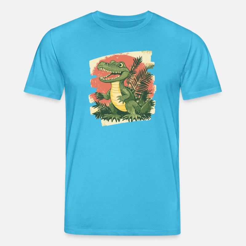Krokodil Retro - Stanley/Stella Unisex Bio-T-Shirt CREATOR  - Aquablau