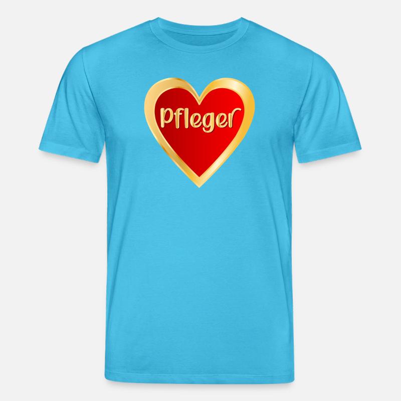 BERUF PFLEGE - HERZ PFLEGER - Stanley/Stella Unisex Bio-T-Shirt CREATOR  - Aquablau