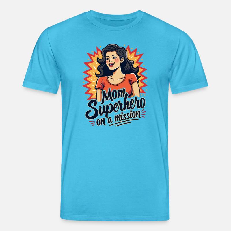 Mutter, Superheldin auf einer Mission ! - Stanley/Stella Unisex Bio-T-Shirt CREATOR - Aquablau