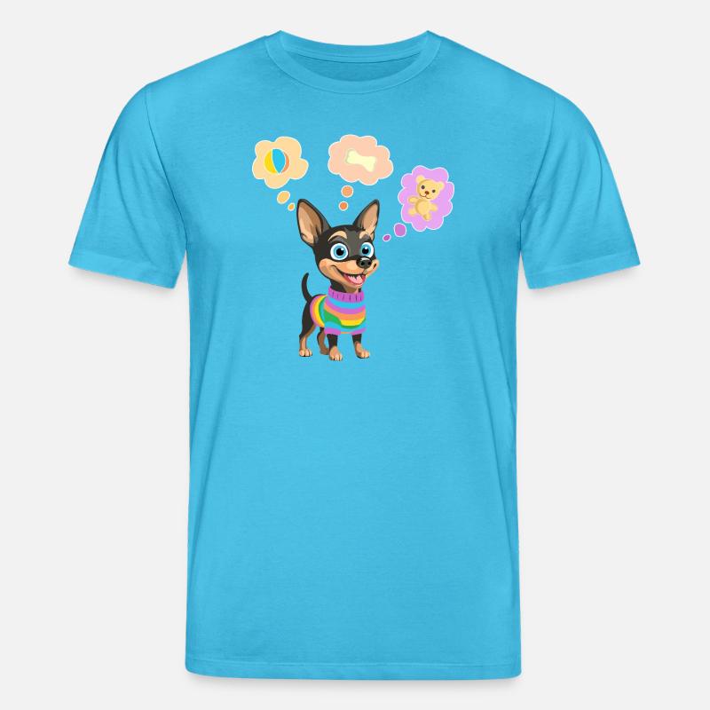 Süßer Hund im Regenbogenpullover für Kinder - Stanley/Stella Unisex Bio-T-Shirt CREATOR  - Aquablau