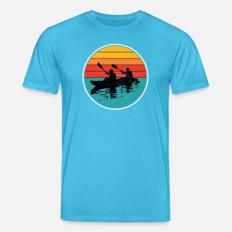 Sunset Kayak Duo Circle - T-shirt bio CREATOR Stanley/Stella Unisexe - bleu aqua