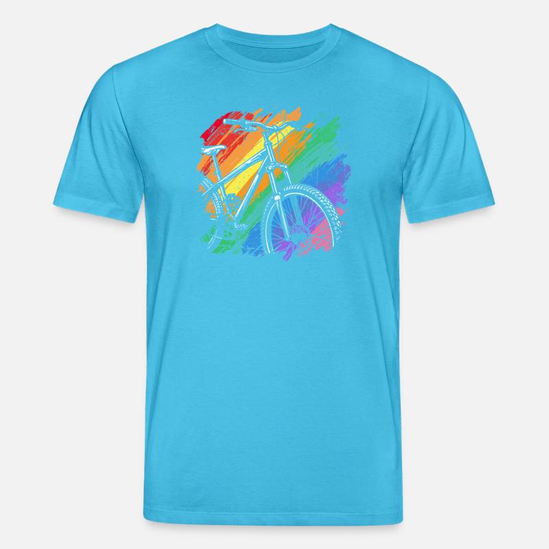 Impression d’art de vélo vibrant - T-shirt bio CREATOR Stanley/Stella Unisexe - bleu aqua