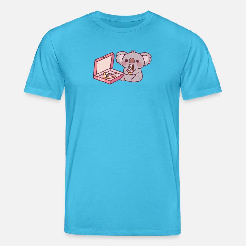 Mignon Koala Ours Mangeant Pizza - T-shirt bio CREATOR Stanley/Stella Unisexe - bleu aqua