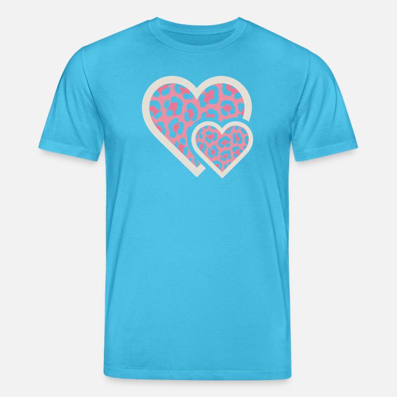 Leopardendesign mit pinkem Muster - Stanley/Stella Unisex Bio-T-Shirt CREATOR  - Aquablau