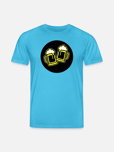 Bier Anstoßen Symbol Bierkrug - Stanley/Stella Unisex Bio-T-Shirt CREATOR - Aquablau