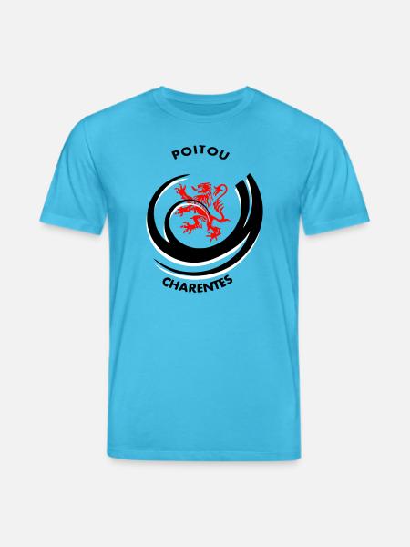 Emblem Poitou Charentes - Stanley/Stella CREATOR Unisex Organic T-Shirt - aqua blue