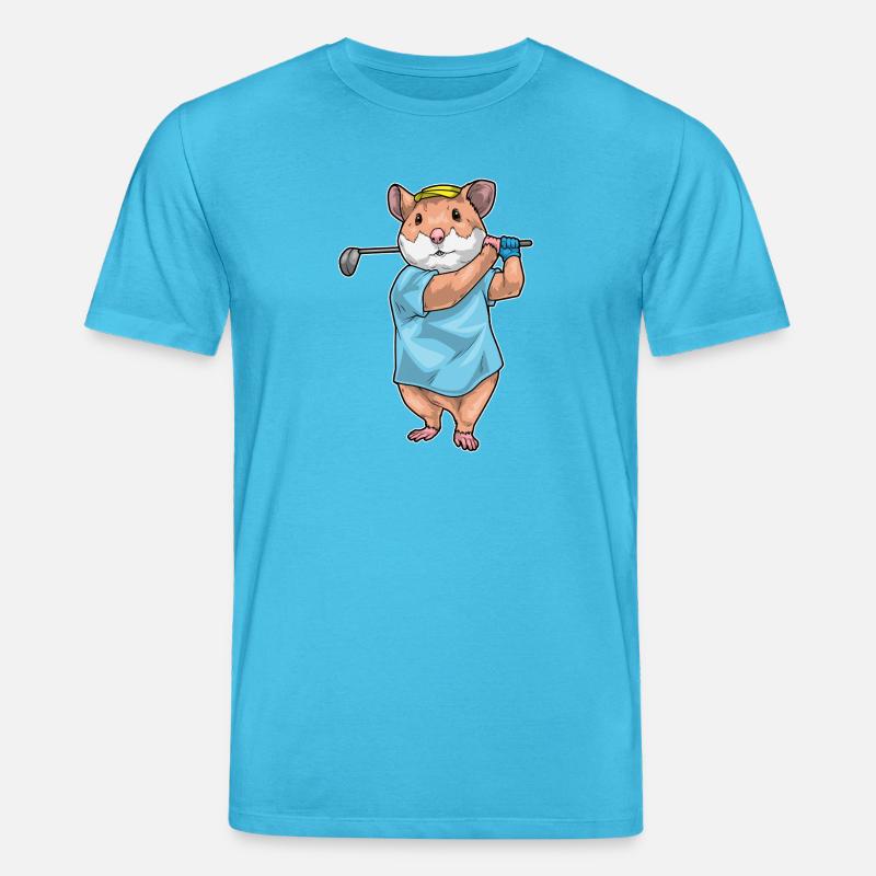 Hamster Golf Golfschläger - Stanley/Stella Unisex Bio-T-Shirt CREATOR  - Aquablau