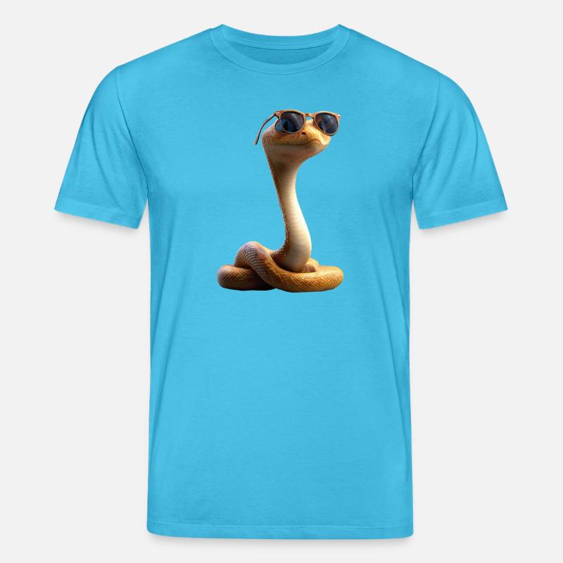 snake, python, cobra, rattlesnake, snakes - Stanley/Stella CREATOR Unisex Organic T-Shirt - aqua blue