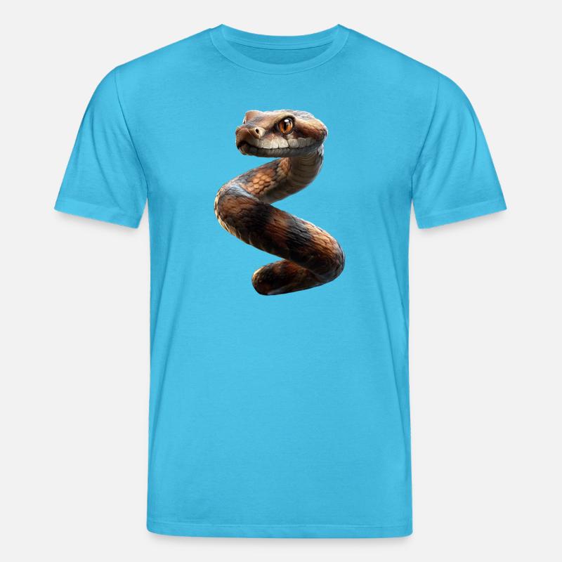 Schlange Python Kobra Klapperschlange Schlangen - Stanley/Stella Unisex Bio-T-Shirt CREATOR - Aquablau