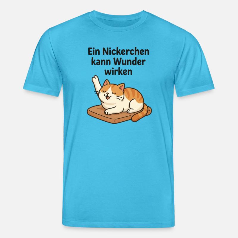 Witziges Kätzchen Nickerchen  - Stanley/Stella Unisex Bio-T-Shirt CREATOR  - Aquablau