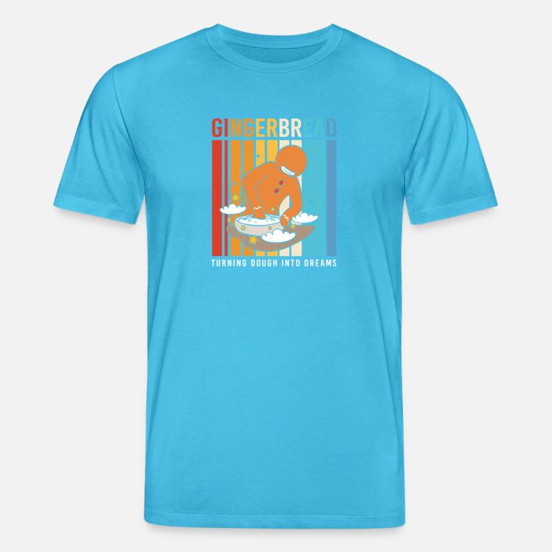 Lebkuchen Weihnachten Lebkuchenmann Gingerbread - Stanley/Stella Unisex Bio-T-Shirt CREATOR  - Aquablau