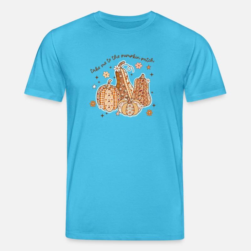 Patchwork de citrouilles - T-shirt bio CREATOR Stanley/Stella Unisexe - bleu aqua