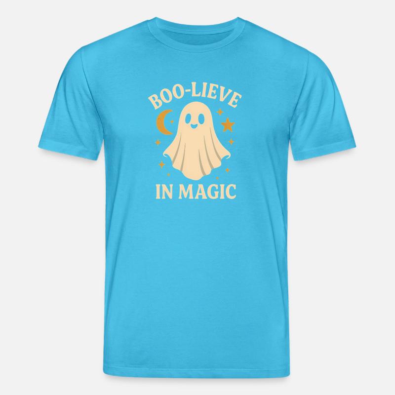 Boo-Lieve in Magic Ghost Tee - Stanley/Stella Unisex Bio-T-Shirt CREATOR  - Aquablau