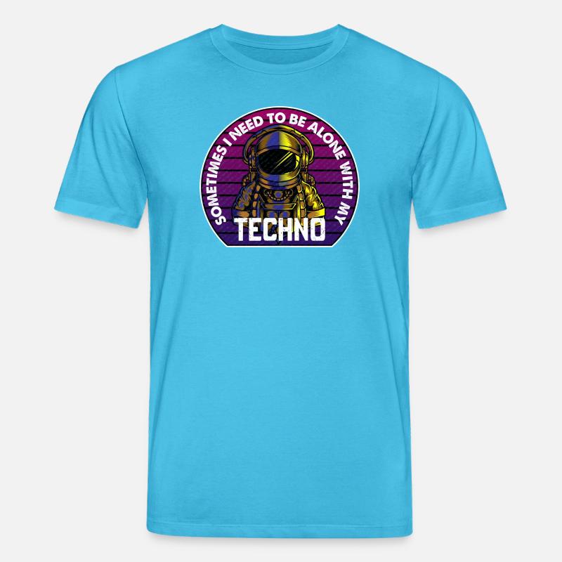 Techno Astronaut Circle Abzeichen - Stanley/Stella Unisex Bio-T-Shirt CREATOR  - Aquablau