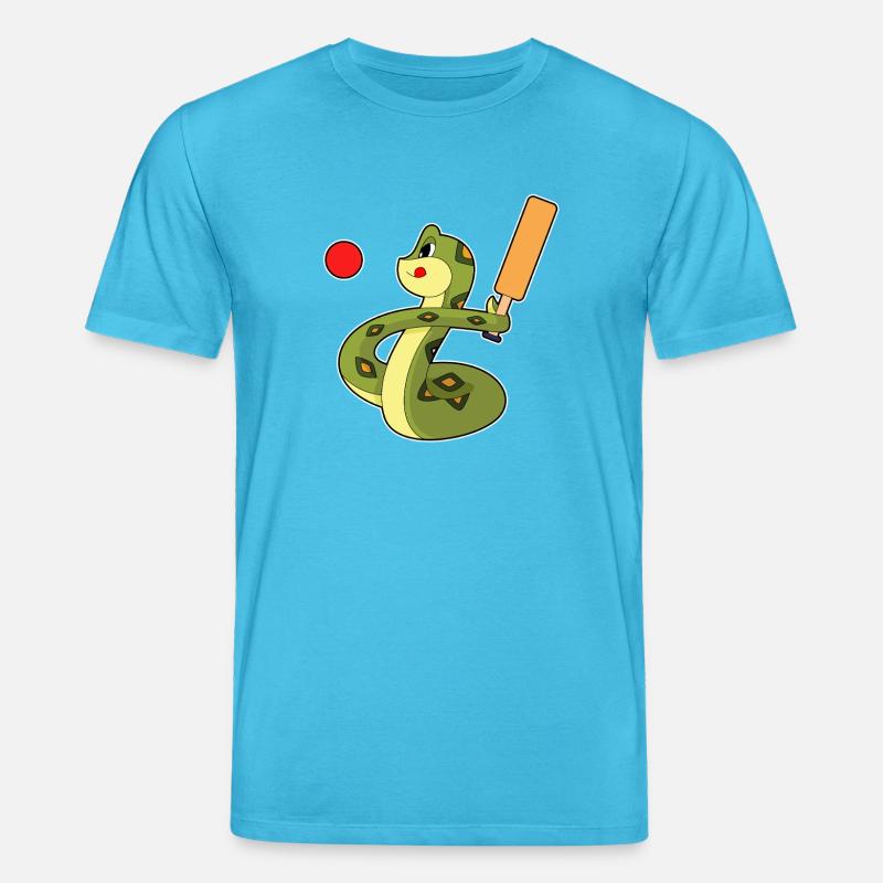 Serpent Cricket Batte de cricket - T-shirt bio CREATOR Stanley/Stella Unisexe - bleu aqua