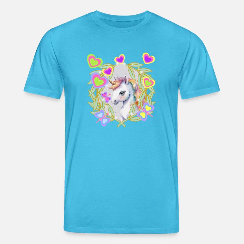 Einhorn Kinder Mädchen Pferd - Stanley/Stella Unisex Bio-T-Shirt CREATOR  - Aquablau
