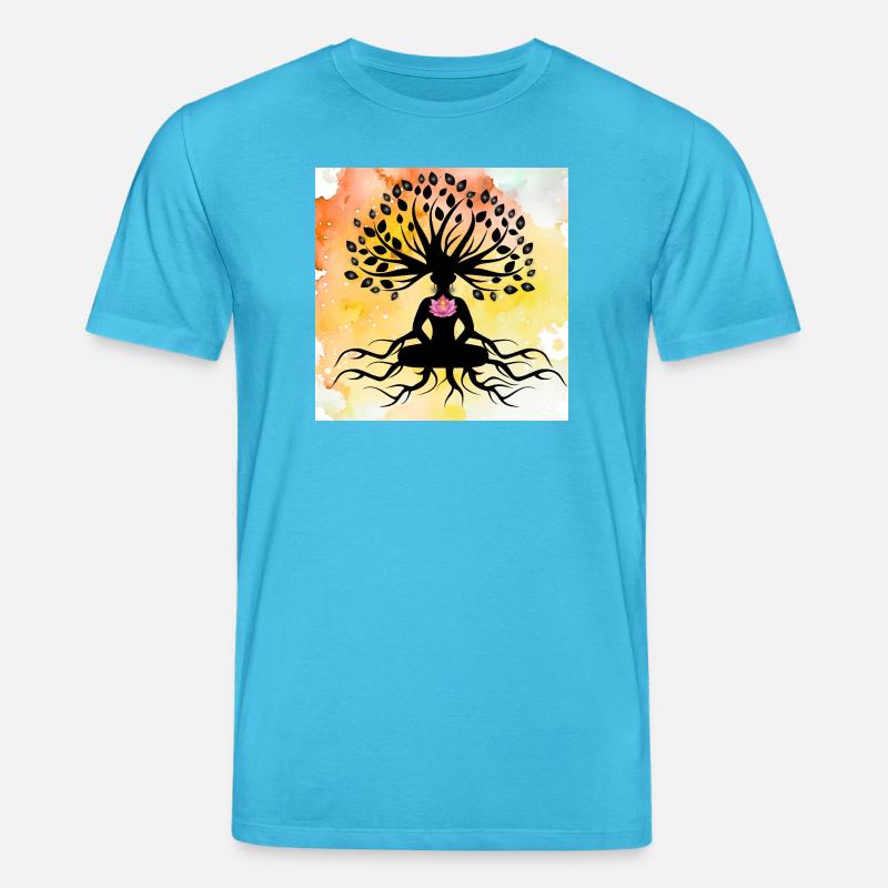 Lotus Buddha Baum des Lebens - Stanley/Stella Unisex Bio-T-Shirt CREATOR - Aquablau