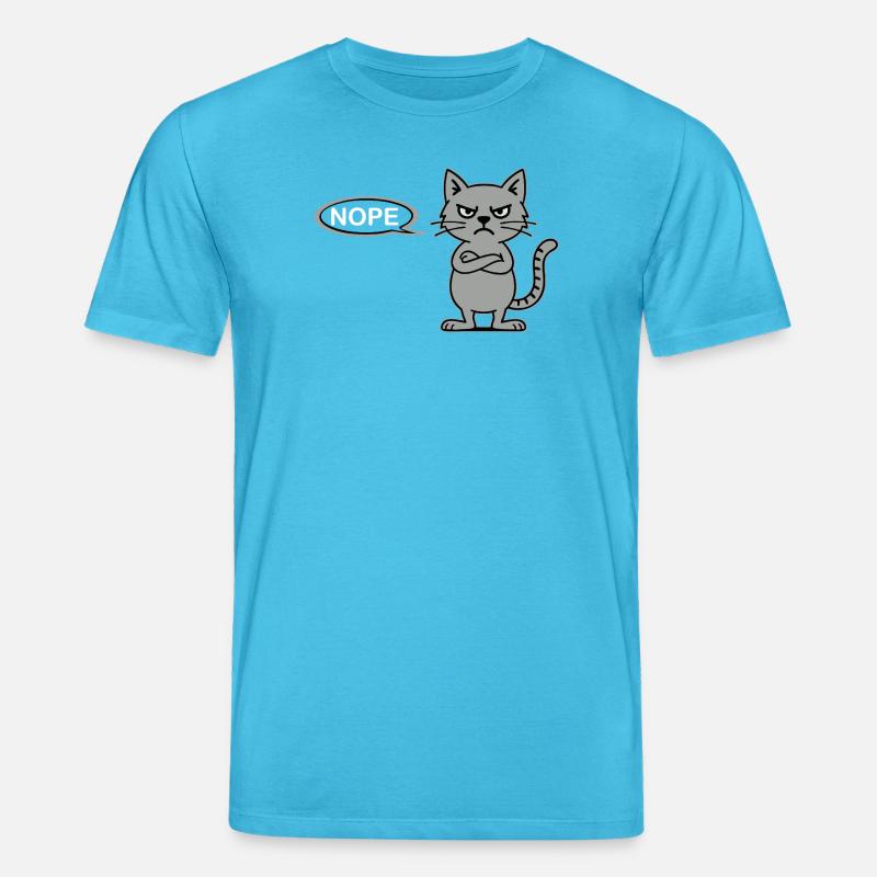 Skeptische Katze NOPE-Statement - Stanley/Stella Unisex Bio-T-Shirt CREATOR  - Aquablau