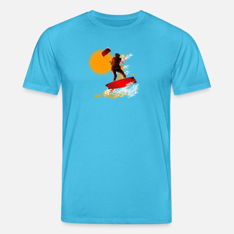 Kite Surfer Farbexplosion Print - Stanley/Stella Unisex Bio-T-Shirt CREATOR  - Aquablau