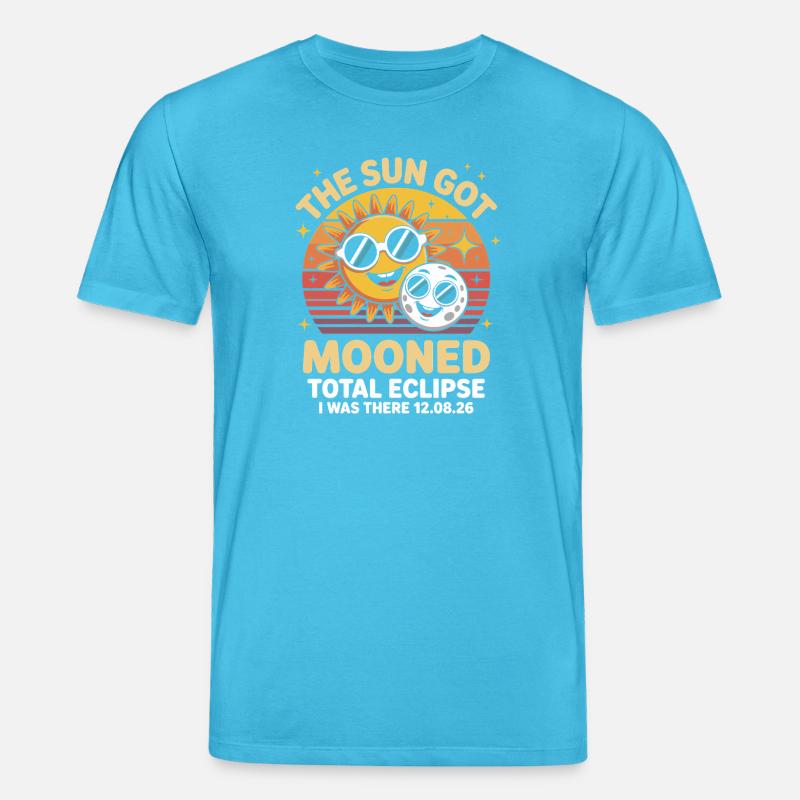 Sonne Mond Eclipse mit Brille - Stanley/Stella Unisex Bio-T-Shirt CREATOR - Aquablau