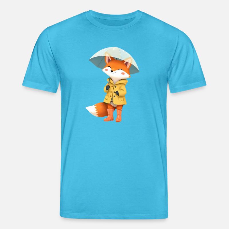 Fuchs Regenmantel Regenschirm - Stanley/Stella Unisex Bio-T-Shirt CREATOR  - Aquablau